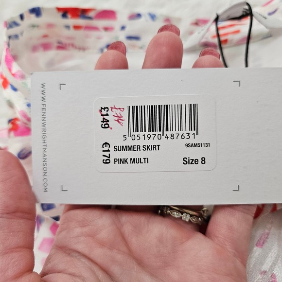 NWT Fenn Wright Manson Sz 2 Floral Satin Fairycore Whimsical Coquette Midi Skirt - Picture 5 of 10